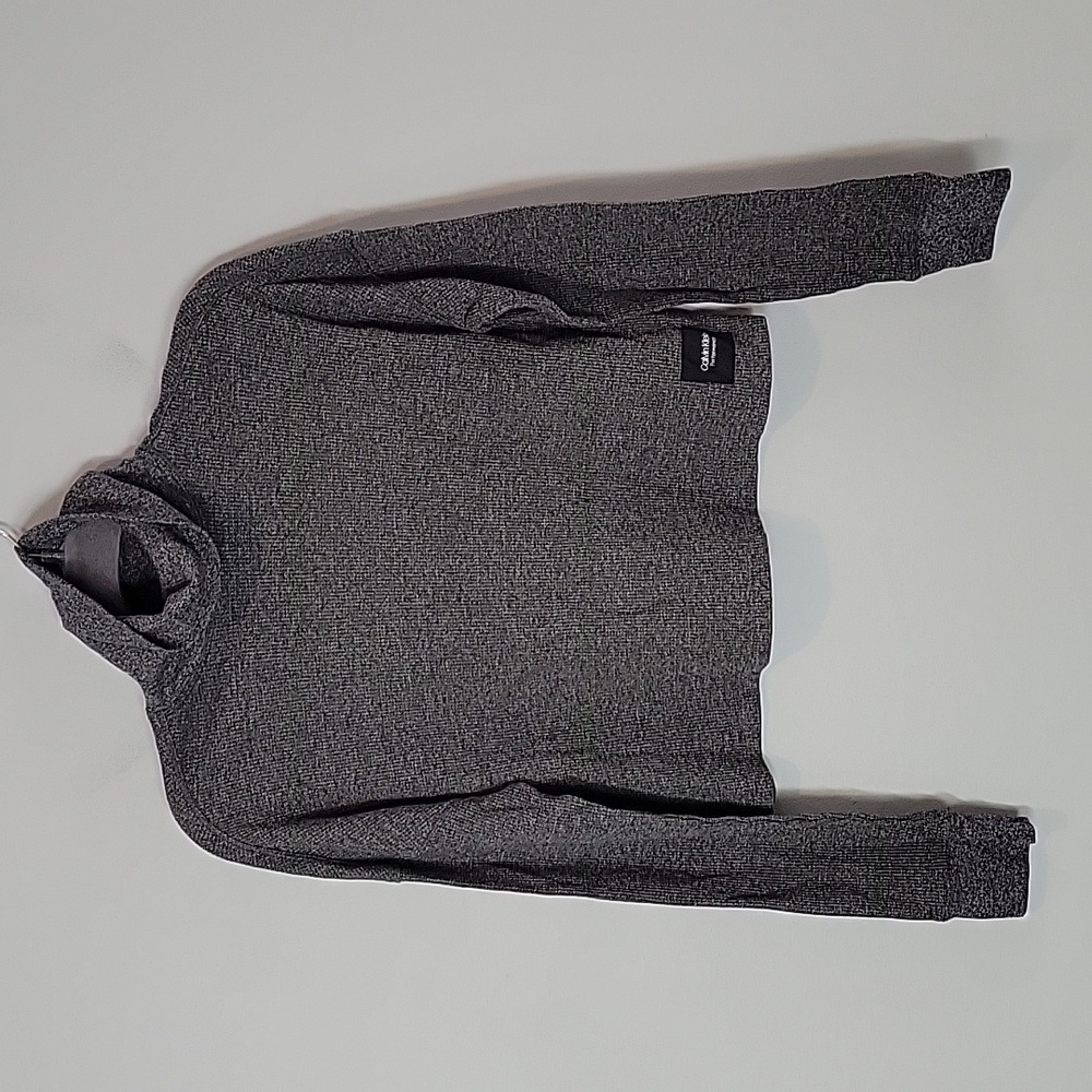 Calvin Klein Gray boxy waffle knit thermal turtleneck shirt